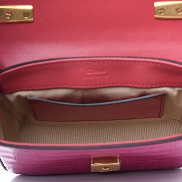 Chloe Calfskin Crocodile Embossed Mini C bag - Picture 4 of 12